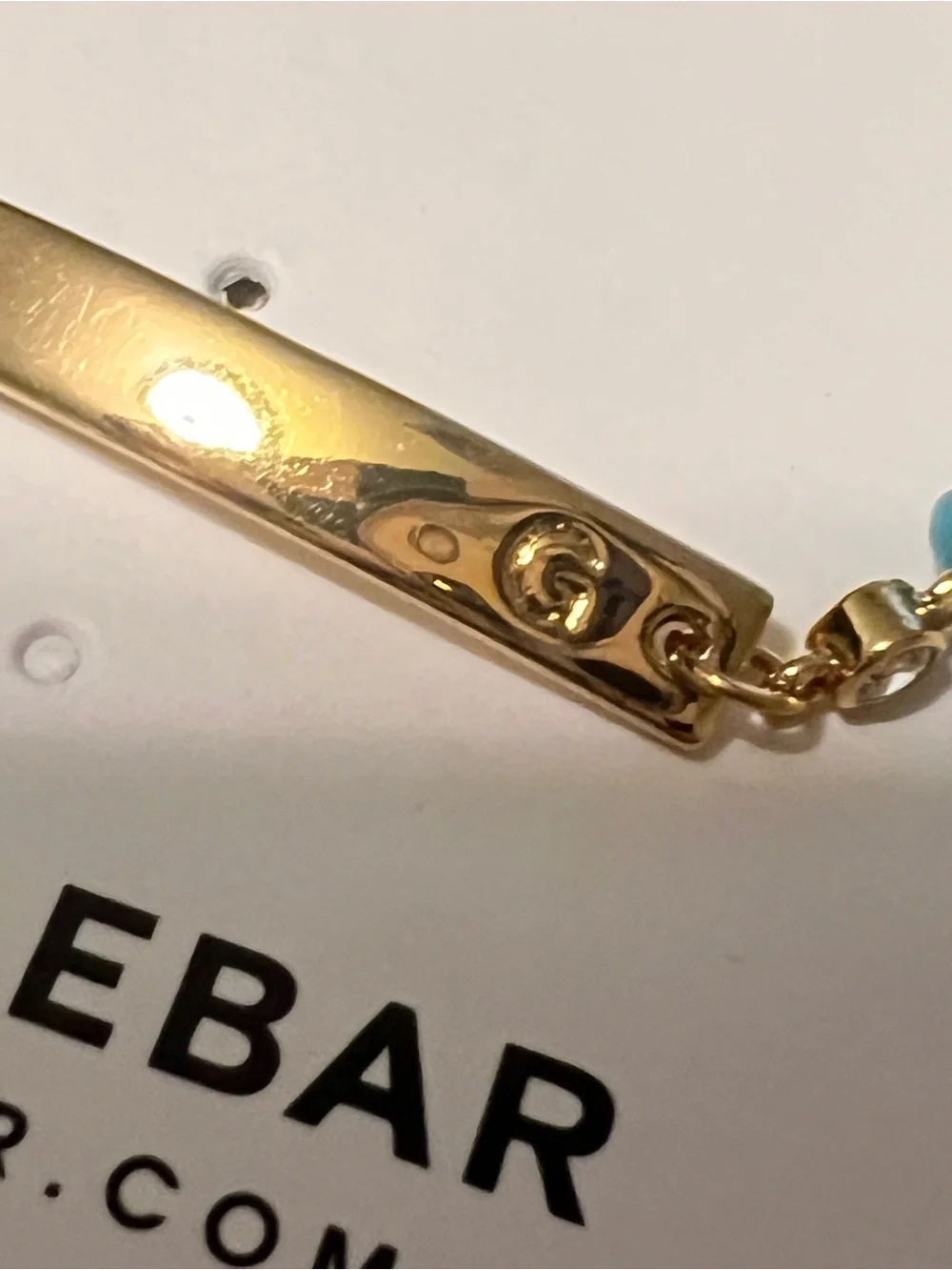 BaubleBar Turquoise and Gold Beaded Bar Bracelet